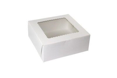 10X10X4 WHITE CUPCAKE BOX WITH WINDOW